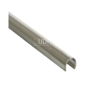 Sliding Door Snap-On Track Cover 1/4" Stainless Steel - Profile